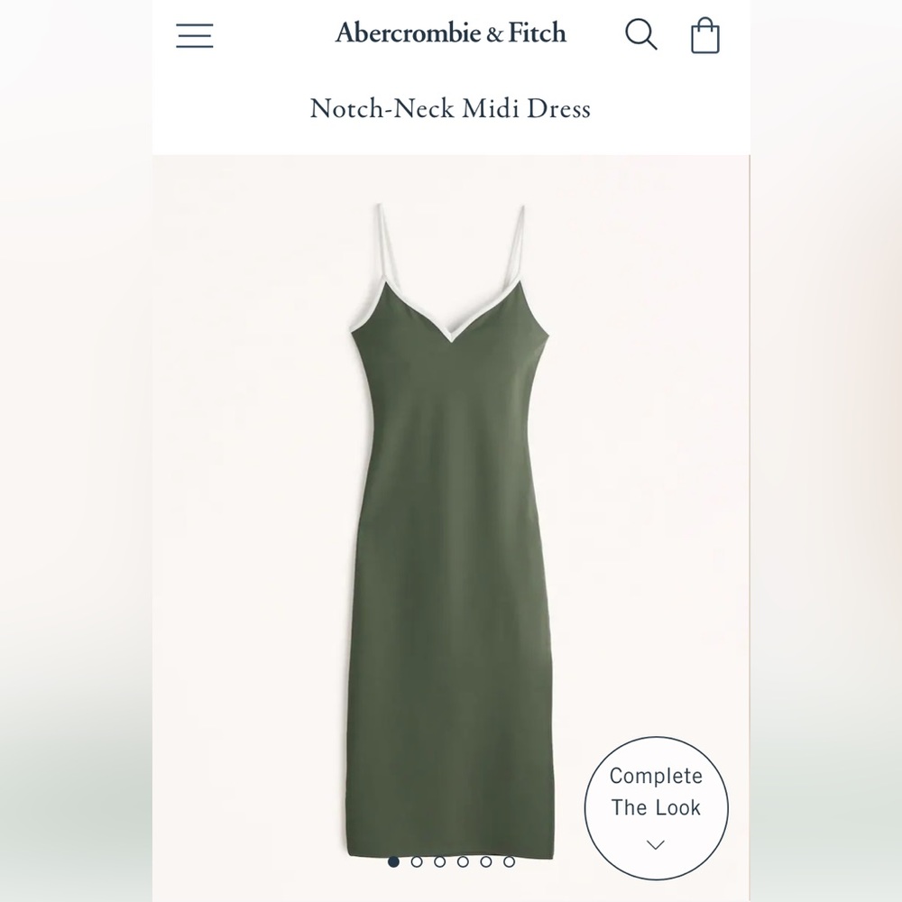 Abercrombie & Fitch Notch-Neck Midi Dress